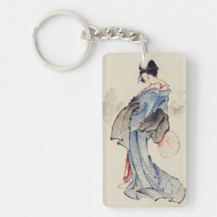 Llavero Arte Japonés Tradicional de Geisha con Kimono