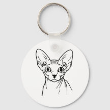 Arte lineal de gato Sphynx elegante