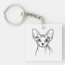 Arte lineal de gato Sphynx elegante