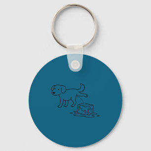 Llavero Arte lineal de humor divertido de perro hielo