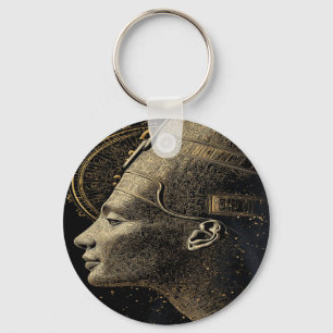 Llavero Arte lineal de silueta moderna de Nefertiti