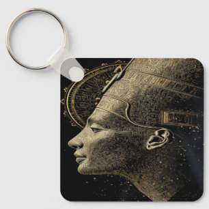 Llavero Arte lineal de silueta moderna de Nefertiti