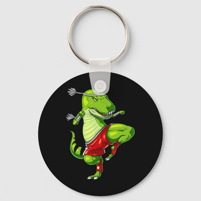 Llavero Arte Marcial de Karate Boxeo Tailandés Dinosaurio  (Anverso)