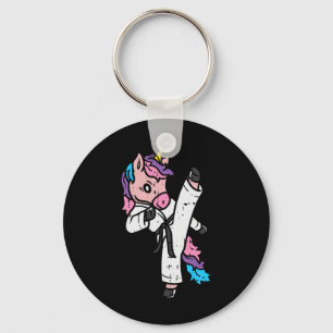 Llavero Arte Marcial Unicornio Kick Cute Karate Taekwondo