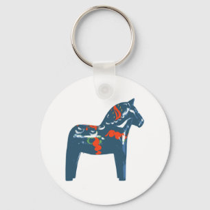 Llavero Arte moderno azul Suecia del caballo de Dala