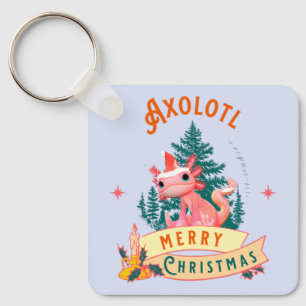 Llavero Arte Navideño Divertido de Ajolote Adorable