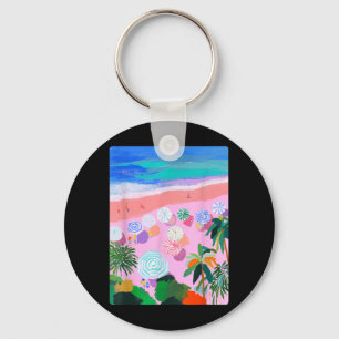 Llavero Arte pastel estético de verano de playa Trocal col