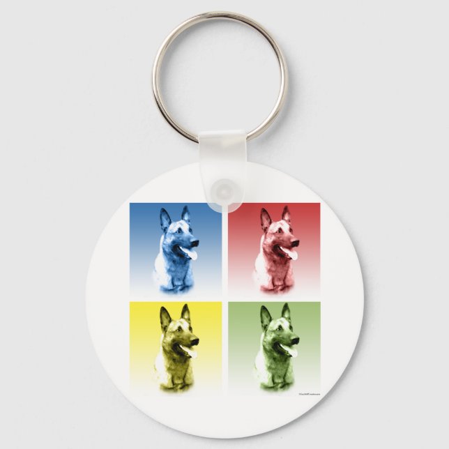 Llavero Arte pop belga de Malinois (Anverso)