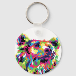 Llavero Arte pop de colores grizzly