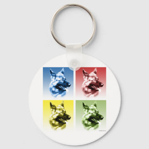Llavero Arte pop de perro pastor alemán