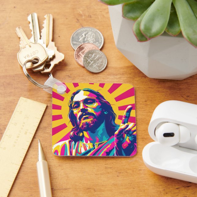 Llavero Arte Pop Jesús Cool (Escritorio )