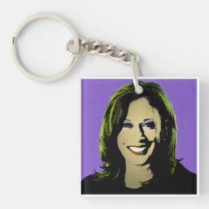 Llavero Arte pop morado Kamala Harris