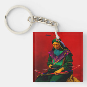 Llavero Arte pop nativo americano de Cherokee
