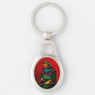 Llavero Arte pop nativo americano de Cherokee