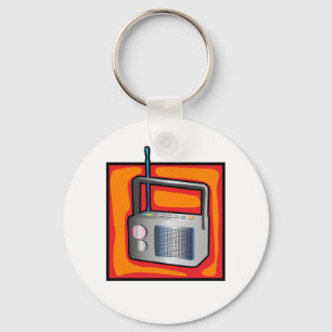 Llavero Arte Pop Retro de los 80 Radio Vibrante Vintage