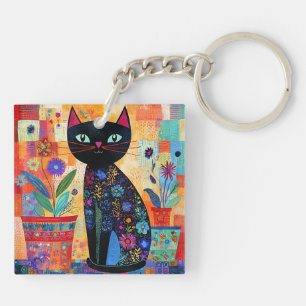 Llavero Arte popular de gato negro