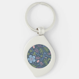 Llavero Arte popular floral elegante patrón botánico vinta