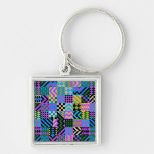 Llavero Arte Popular Tribal - Azul
