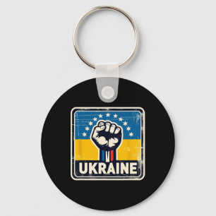 Llavero Arte Retro Bandera de Ucrania Abanico Bynner Ucran