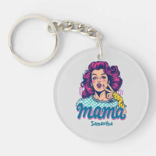 Llavero Arte Retro Mama Pop Personalizado (11)