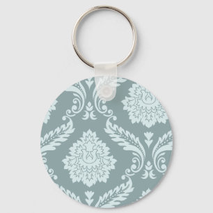 Llavero Arte Rococó Damask I Azul Huevo de Pato+Verde Teal