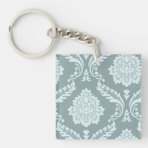 Llavero Arte Rococó Damask I Azul Huevo de Pato+Verde Teal