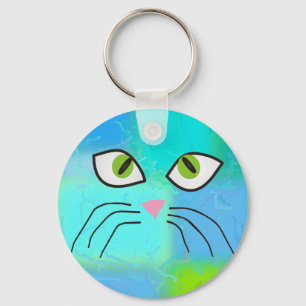 Llavero Arte "señora de los amantes del gato del gato "
