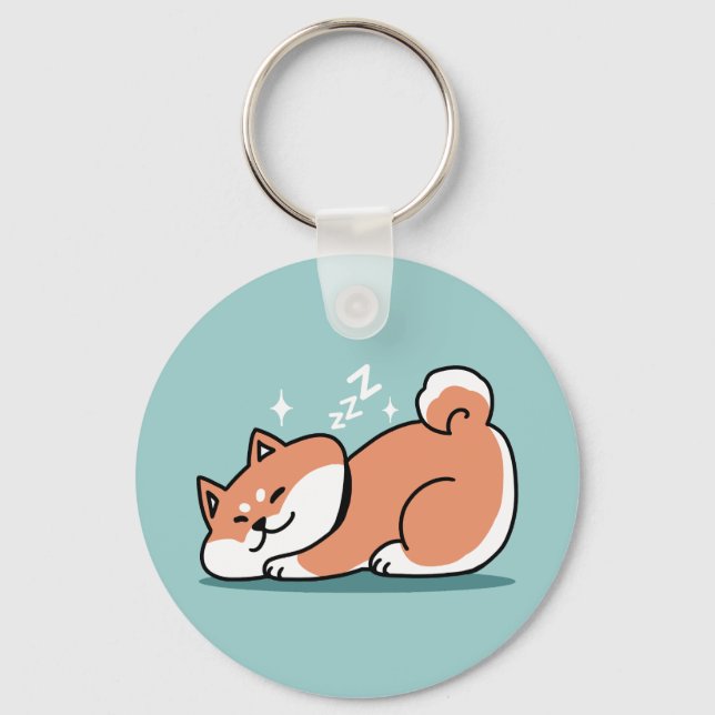 Llavero Arte Shiba Inu relajado: Solo un Shiba bajo tierra (Anverso)