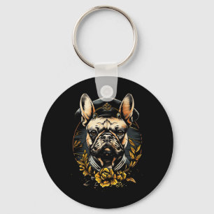 Llavero Arte tatuaje Bulldog francés marinero tradicional