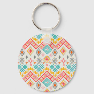 Llavero Arte tribal: huella geométrica boho.