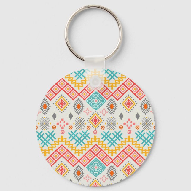 Llavero Arte tribal: huella geométrica boho. (Anverso)