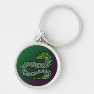 Llavero Arte Tribal Metalizado de Serpiente Genial
