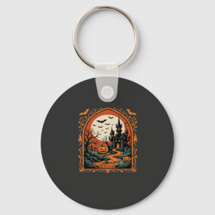 Llavero Arte vectorial de luna de calabaza del castillo em