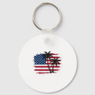 Llavero Arte vectorial de playa patriótica bandera america