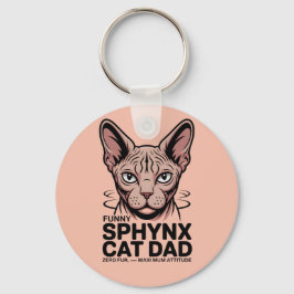 Llavero Arte vectorial divertido de gato Sphynx papá