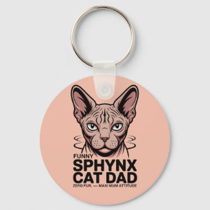 Llavero Arte vectorial divertido de gato Sphynx papá