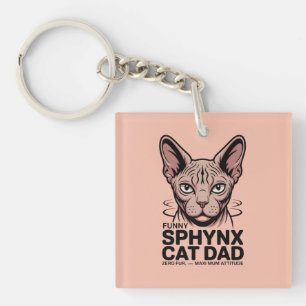 Llavero Arte vectorial divertido de papá gato Sphynx