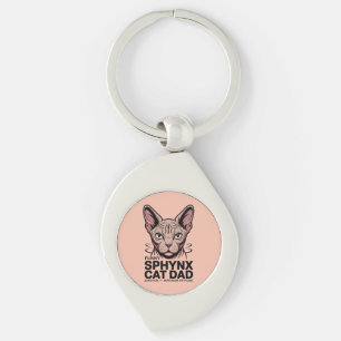 Llavero Arte vectorial divertido de papá gato Sphynx