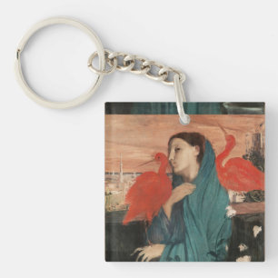 Llavero Arte vintage de Edgar Degas Mujer joven con Ibis