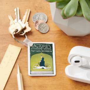 Llavero Arte vintage Nouveau, Victoria Fahrrad Werke, Rehm