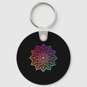 Llavero Arte Zen Mandala Loto Boho Buddha Botánico Suculen