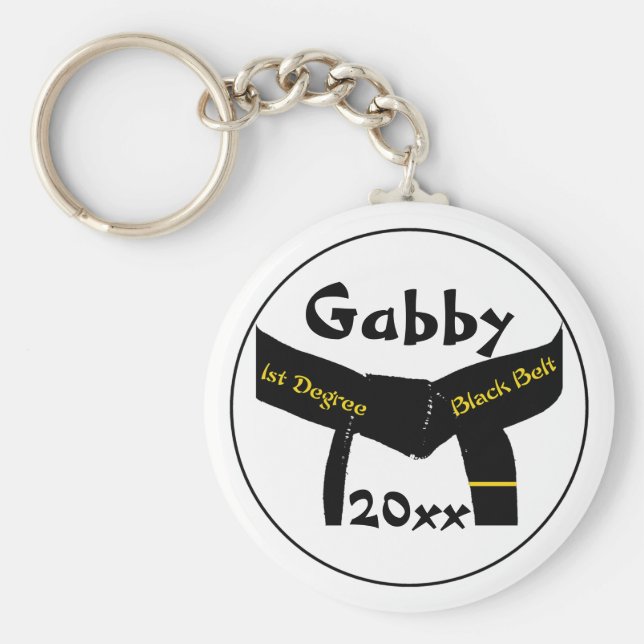 Llavero Artes marciales 1º grado Keychain Black Belt (Frente)