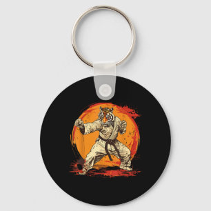 Llavero Artes marciales de tigre de MMA acuarela Taekwondo