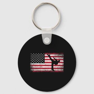 Llavero Artes Marciales Karate 4 de Julio Bandera American
