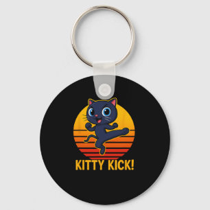 Llavero Artes Marciales Karate Gato Retro Atardecer An