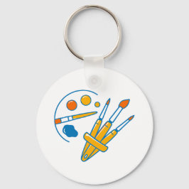 Llavero Artist Paint Palette and Brushes