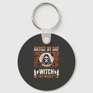 Llavero Artista de Halloween de Día Bruja de Noche Diseño