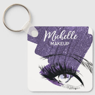 Llavero Artista de Maquillaje de Ojos Glam Violeta Brillan