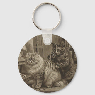 Llavero Artista de tatuajes de gato sepia vintage – Divert