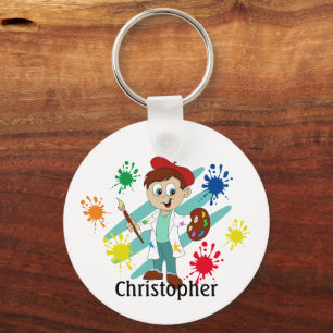 Llavero Artista Niño Pintor Personalizado
